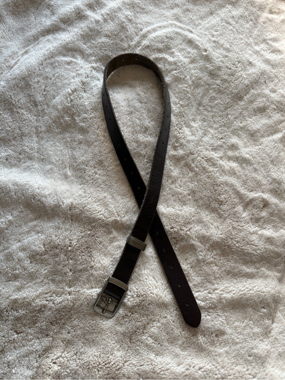 Lucky Brand women’s Classic Black Leather Belt with silver Metal Buckle XS/S